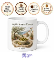 Zeytin Kırma Zamanı Kırma Zeytin Ege Havası Çay Kupası Hediye Bardak
