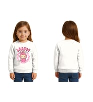 Unisex Labubu Baskılı Çocuk Swaetshirt 3 İplik Şardonlu (Beyaz)