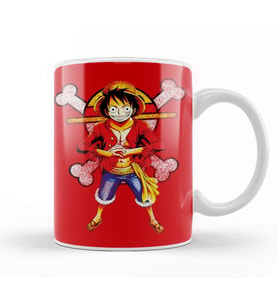 One Piece Grunge Straw Hat Kupa Bardak Porselen
