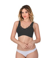 SİYAH MI Emay 181 C Dantelli Toparlayıcı Cotton Sütyen