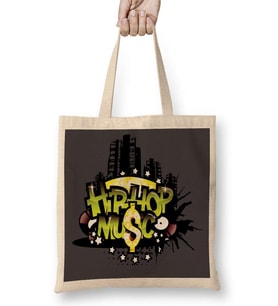 Hip Hop Müzik 2 Bez Çanta Uzun Saplı