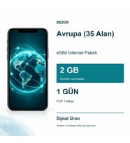 Avrupa (35 Alan) eSIM İnternet Paketi Günlük 2 GB 1 Gün - FUP 1 Mbps