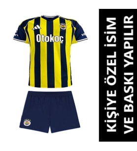 Fenerbahçe Forma 2025/2026 Sezon KİŞİYE ÖZEL İSİM VE NUMARA BASKILI Çocuk Futbol Forması pp16 (Sarı-Lacivert)