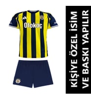 Fenerbahçe Forma 2025/2026 Sezon KİŞİYE ÖZEL İSİM VE NUMARA BASKILI Çocuk Futbol Forması pp16 (Sarı-Lacivert)