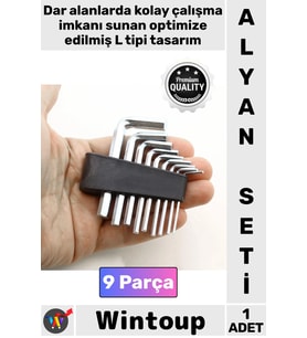 #AlyanAnahtar Profesyonel Dayanıklı Çelik Allen El Aletleri Takımı Şık Alyan Anahtar Seti 9 Parça