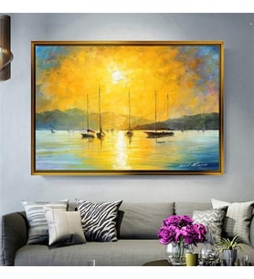 Altın Çerçeveli dekoratif tablo l1982 (Gold)