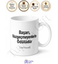 Başarı Motivasyon Yazılı Baskılı Kupa Bardak Hediye İlham Verici Söz