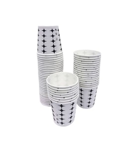Kullan At Karton Bardak 6.5 Oz 100 Adet (Beyaz-İndigo)