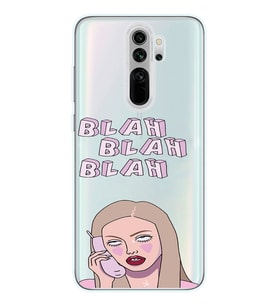 Redmi Note 8 Pro Uyumlu Blah Blah Blah Mean Girls Desenli Şeffaf Telefon Kılıfı
