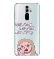 Redmi Note 8 Pro Uyumlu Blah Blah Blah Mean Girls Desenli Şeffaf Telefon Kılıfı