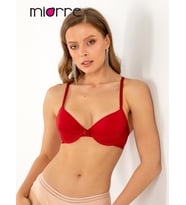 Softness Dolgusuz Dantel Detaylı Sütyen (Kırmızı)