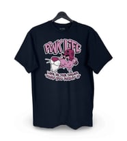 Pink Life Pembe Panter Baskılı Loose Fit Bisiklet Yaka Unisex Tişört (Siyah)