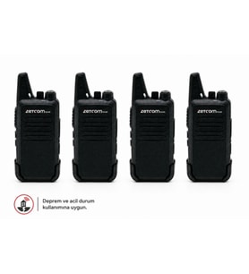 N446 PMR Deprem ve Acil Durum El Telsizi (4'lü Telsiz + Kulaklık Set)