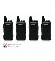 N446 PMR Deprem ve Acil Durum El Telsizi (4'lü Telsiz + Kulaklık Set)