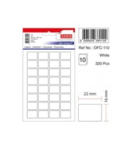 Tanex Ofis Etiketi Poşetli 16x22 MM Beyaz (10 Lu Paket) (Karışık)