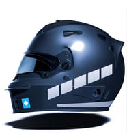 Şerit Tasarımlı Yaldızlı Gümüş Motosiklet Kask Sticker Çınar Extreme