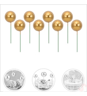 Çubuklu SüSLeme Topu, 3cm x 8 adet - Altın (STD)