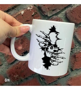 Size Özel İskelet Kuru Kafa Seramik Baskılı Kupa Bardaklar