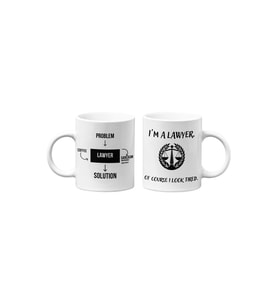 Avukat/Lawyer Hukukçu Temalı Hediyelik İkili Beyaz Seramik Kupa Seti-6-İKİLİ