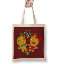 Mistletoe Gingerbread Christmas Reef Bez Çanta Uzun Saplı
