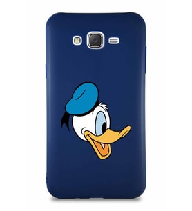 Samsung Galaxy J7 Core Soft Premier Kapak Donald Duck-F Tasarımlı Silikon Kılıf - Lacivert (Şeffaf)