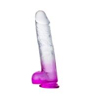 MYST COLOR Dildo Realistik Jel Dokuda Vantuzlu Ultra Yumuşak Şeffaf Mor Yapay Penis