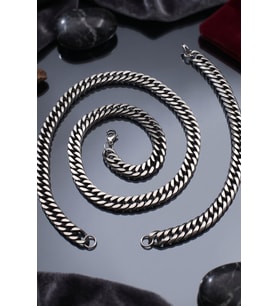 Paslanmaz Çelik Gemici Model Erkek Kolye Zincir Ve Bileklik Set 10Mm 902924