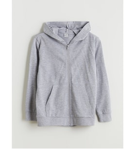 LCW Kids Gri Kapüşonlu Erkek Çocuk Fermuarlı Sweatshirt