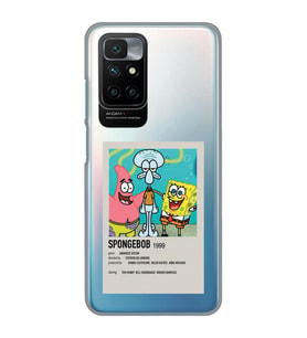 Redmi 10 2022 Uyumlu Sunger Bob Minimalist Poster Desenli Şeffaf Telefon Kılıfı