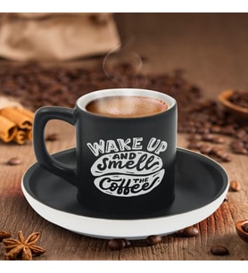BK Gift Kişiye Özel Coffe Tasarımlı Siyah Renk Türk Kahvesi Fincanı-7, Arkadaşa Hediye, Sevgiliye Hediye, Yıl Dönümü Hediyesi