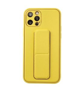 Apple İphone 12 Pro Kılıf Coco Deri Standlı Kapak - Sarı