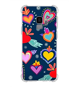 PrintiFy Samsung Galaxy S9 Uyumlu Retro Color 3 Baskılı Şeffaf Köşe Korumalı Antişok Kılıf