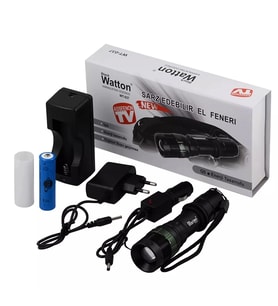 Black Wt-037-şarjlı Zoomlu Acil Durum Feneri