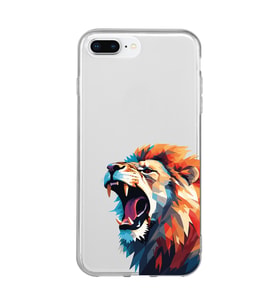 Iphone 7 PLUS - 8 PLUS Uyumlu Aslan Tasarımlı Şeffaf Telefon Kılıfı