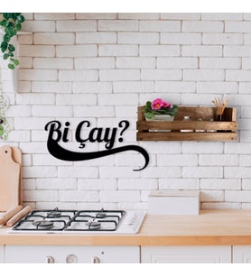 BK Home Dekoratif Doğal Ahşap Raf ve Bi Çay Duvar Süsü-3 (Beyaz)