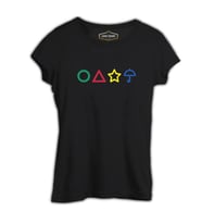 Squid Game -Candy Colours Siyah Kadın Tshirt