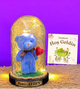 Erkek Bebek İçin İsimli Fanus  Bebek Hediyeleri  Bebek Hediyelik  Doğum Günü Hediyesi