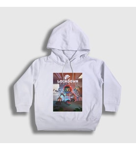 Presmono Unisex Çocuk Beyaz Oyun Lockdown Protocol Kapüşonlu Sweatshirt 476848tt