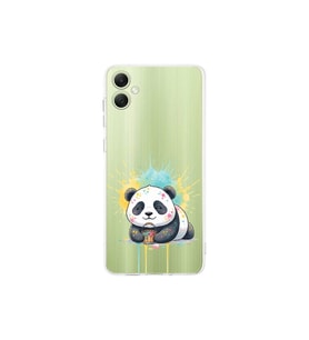 Samsung Galaxy A06 ile Uyumlu Splash Panda Tasarımlı Şeffaf Silikon Kılıf