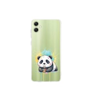 Samsung Galaxy A06 ile Uyumlu Splash Panda Tasarımlı Şeffaf Silikon Kılıf