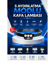 300 Lümen Sensörlü LED Kafa Feneri USB Şarjlı SOS Modlu Tasarım