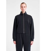 Kadın Fermuarlı Sweatshirt 25N-2105 (Siyah)