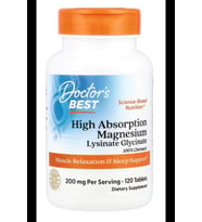 Doctor's Best, High Absorption Magnesium, 200 mg, 120 Tablets (Renksiz)
