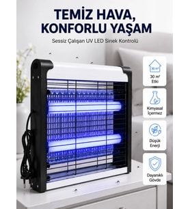 Elektrikli UV LED Sinek Öldürücü Sessiz Çalışan Etkili Böcek Tuzağı