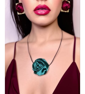 Saten Lüks Bağcıklı Choker Kolye - Şık ve Modern Tasarım, Zarif Detay (Yeşil)