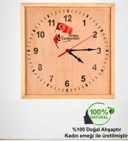 Tasarım Doğal Ahşap 32 Cm Duvar Saati (Krem)