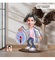 BK Gift Kişiye Özel Elektrik Mühendisi Karikatürlü Büyük Boy Ahşap Biblo-1 Arkadaşa Hediye , Sevgiliye Hediye, Kişiye Özel Biblolar