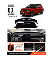 CITROEN C3 AIRCROSS (2017-2021) Uyumlu Torpido Örtüsü Torpido Kılıfı - Siyah Gri