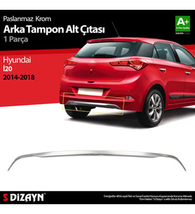 Hyundai i20 Krom Arka Tampon Alt Çıtası 1 Prç. 2014-2018