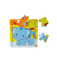 Minik Eller için Büyük Eğlence: 9 Parça Ahşap Mini Puzzle (Çok Renkli)